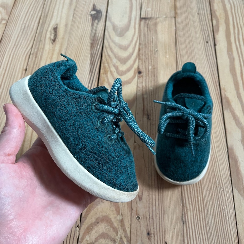 Allbirds Smallbirds Wool Runners Toddler Size T7 Teal Green Merino Sneakers